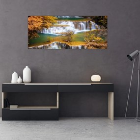Tablou - Cascada Huay Mae Khamin, Thailanda (120x50 cm)