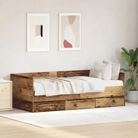 vidaXL Pat de zi rustic Lemn vechi Lemn ingineresc 90 x 200 cm Durabil