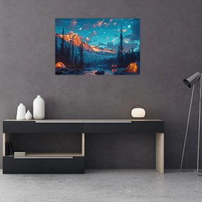 Tablou - Camping în munți (90x60 cm)