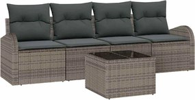 vidaXL Set de canapele pentru grădină Gri 55 x 55 x 37 cm poliratan