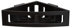 Raft de baie negru autoadeziv pe colț din plastic Bralia - Wenko