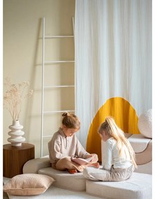 Fotoliu de copii crem cu tapițerie din catifea reiată Flip – Wigiwama