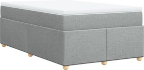 vidaXL Pat box spring cu saltea, gri deschis, 120x190 cm, textil