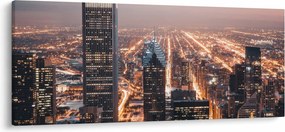 Tabloul cu metropolă luminată (120x50 cm)