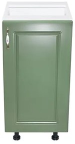 Corp inferior cu 1 usa Zebra, Alb/MDF Verde fara blat, 40 x 82 x 50 cm