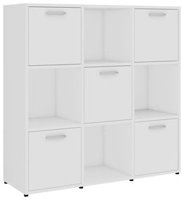 802930 vidaXL Bibliotecă, alb, 90x30x90 cm, lemn prelucrat