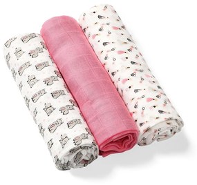 BabyOno - Scutece copii, bambus, 3 buc - roz 70x70