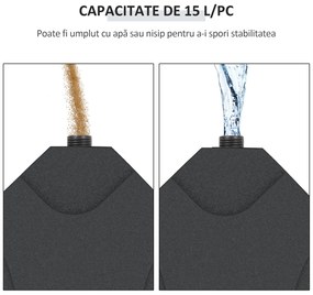 Outsunny Set de 4 Baze Umbrelă de Grădină din Plastic Rezistent la Apă 50x50x7.5cm pentru Stabilitate | Aosom Romania
