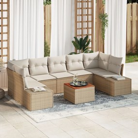 vidaXL Set de canapele de grădină 8 piese cu perne bej din rattan și acacia