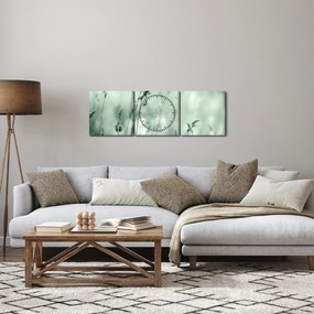Tablou - Pajiște verde (cu ceas) (90x30 cm)