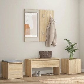 3082065 vidaXL Set de mobilier pentru hol, stejar sonoma, lemn prelucrat