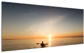Tablou cu canoiști în apus de soare (120x50 cm), în 40 de alte dimensiuni noi