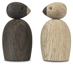 Set 2 statuete din lemn masiv de stejar Kay Bojesen Denmark Pair of Sparrows