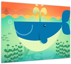 Tablou - Balenă veselă în mare (70x50 cm)