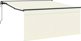 vidaXL Cortina Retractabilă Crem 350 x 250 cm Poliester și Aluminiu