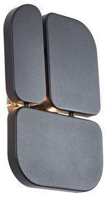 Lampă de perete de design neagră cu 3 lumini - Planes