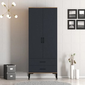 Dulap de haine Kiara T (Nuc + antracit). 1088332