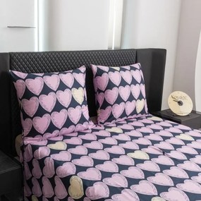 Lenjerie din microfibra VIOLET HEARTS mov deschis Dimensiune lenjerie de pat: 2 buc 70 x 80 cm | 160 x 200 cm