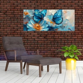 Tablou - Fluturi albaștri (120x50 cm)
