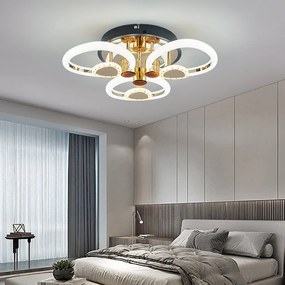 Lustra Led Cu Telecomanda, Elit's, Opal A, 84 w Intensitate Reglabila, RGB, Gold