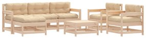 3185829 vidaXL Set mobilier de grădină cu perne, 7 piese, lemn masiv