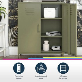 Dulap metalic albastru 80x102 cm Bradford - Queer Eye