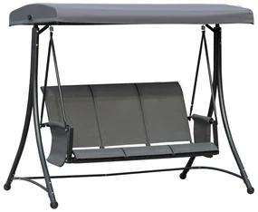 Outsunny Balansoar de Gradina cu 3 locuri Acoperis si Buzunare de depozitare | Aosom Romania