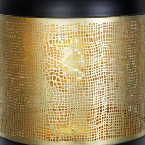 Lampă suspendată vintage neagră cu alamă ovală cu 3 lumini - Kayleigh