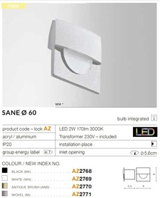 Spot LED incastrabil ambiental SANE FI 60 nickel