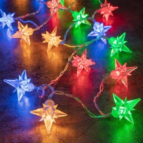 Lumini LED de Crăciun - stele colorate, 40 de LED-uri