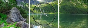Tablou cu lac în munții Tatra (cu ceas) (90x30 cm)