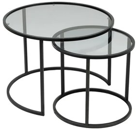 SET 2x măsuță de cafea TOKYO d. 42/60 cm negru