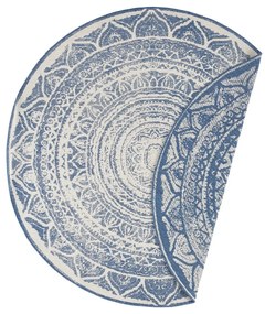 Covor adecvat pentru exterior NORTHRUGS Siruma, ø 140 cm, albastru-crem