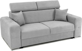 Canapea Fixă 2 locuri BELLAGIO, cu tetiere reglabile, 205x100x100 cm, Gri-Deschis-Enjoy