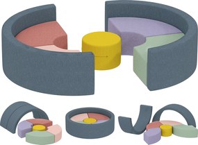 AIYAPLAY Traseu motricitate bebe modul motricitate bebe 7 piese cu husă lavabilă 107 x 107 x 30 cm multicolor | Aosom Romania