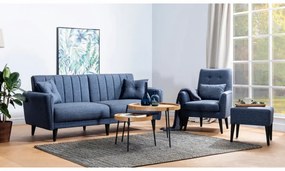 Set Canapea Extensibilă si Fotoliu Aqua - S, Albastru