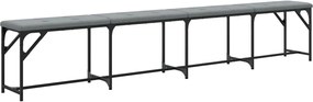 vidaXL Bancă de bucătărie, gri deschis, 248x32x45 cm, oțel și textil