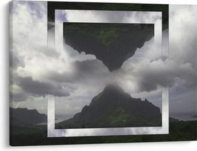 Tablou - Munții din Islanda, colaj geometric (70x50 cm)