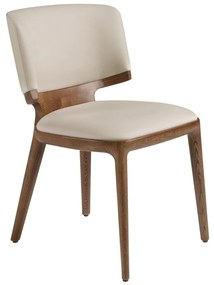 Scaun din lemn si piele sintetica Cream