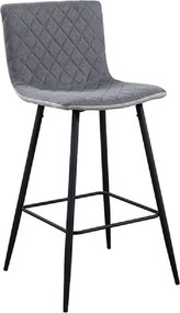 Scaun bar TORANA, gri/negru, stofa clasica/metal, 41x52x106 cm
