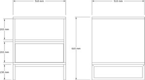 Noptiera Lida pentru dormitor,culoare alb,61 cm