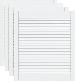 vidaXL Uși dulap design lambriu 4 buc. alb 69x59,4 cm, lemn masiv pin