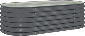 vidaXL Strat înălțat de grădină, gri, 160x80x44 cm, oțel galvanizat