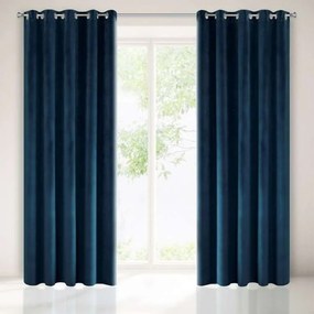 Perdea albastru închis cu design luxos 140 x 250 cm