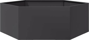vidaXL Jardinieră de grădină negru 138x120x45 cm oțel hexagonal