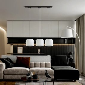 Lustră pe cablu pentru sistem de șină TRACER 1xE27/15W/230V d. 20 cm negru/alb