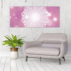 Tablou - Mandala pe fundal roz (120x50 cm)