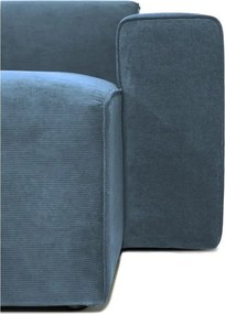 Modul pentru canapea albastru cu tapițerie din catifea reiată (cu colț pe partea dreaptă) Sting – Scandic