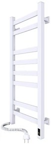 Radiator de baie tip scară cu termostat AVANGARD, 251 W/230 V, 80,6 cm, IP44, alb, conexiune pe stânga