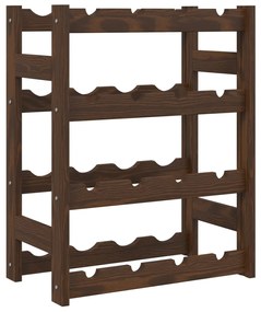 vidaXL Suport sticle de vin, 16 sticle, maro, lemn masiv de pin
